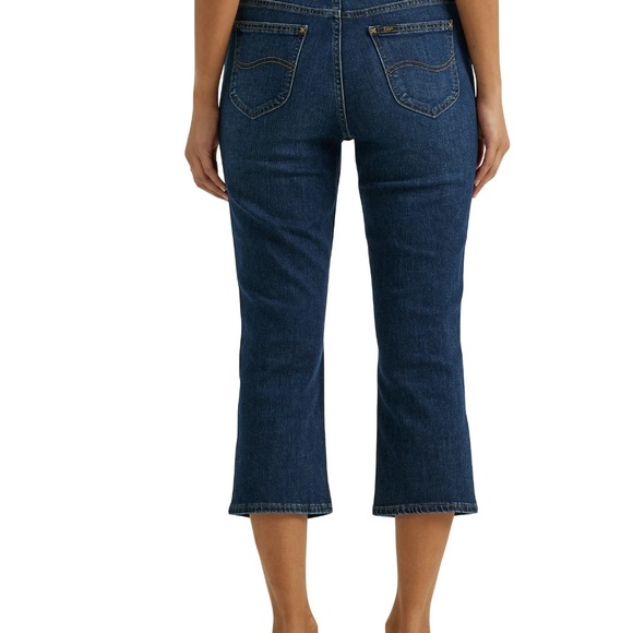 Lee Dark Wash Cropped Capri Flare Jeans sz 10M Pre-Loved! - Picture 2 of 2